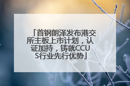 首钢朗泽发布港交所主板上市计划，认证加持，铸就CCUS行业先行优势